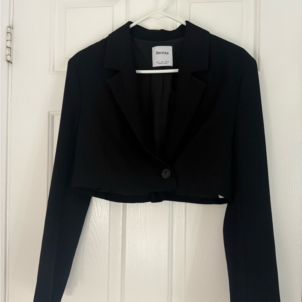 Bershka Women's Black Tailored Blazer
